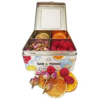   Gin fűszer osztott, fém doboz 91g (lime, málna, narancs, rózsabimbó)