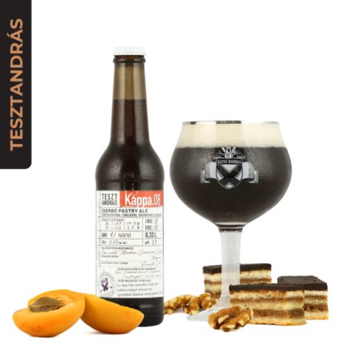 Szent András Sörfőzde Kappa. 08 (zserbó pastry ale dióval, csokoládéval, sárgabarackkal és vaníliával) 4,1% 0,33l