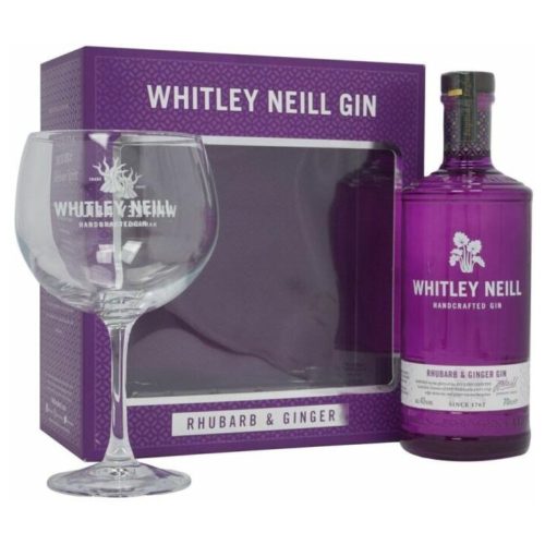 Whitley Neill Rhubarb Ginger Gin 0,7l 43% DD + Pohár