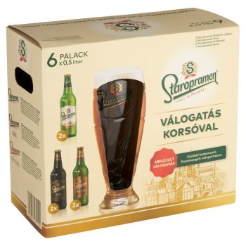 Staropramen válogatás korsóval 6 x 0,5l