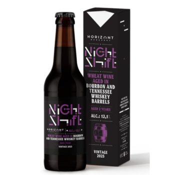   Horizont Night Shift Vintage 2023 Wheat Wine Bourbon és Tennessee hordóban érlelve - 2 éves érlelési idővel 12,1% 0,33l