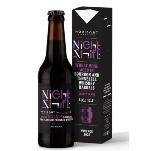 Horizont Night Shift Vintage 2023 / Wheat Wine Bourbon és Tennessee hordóban érlelve - 2 éves érlelési idővel 12,1% 0,33l