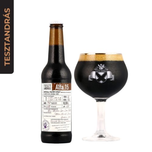 Szent András Sörfőzde Alfa. 15 (imperial pastry stout kókusszal és csokoládéval) 9% 0,33l