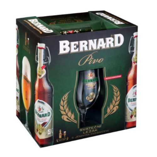 Bernard sörválogatás + 2 pohár 4x0,5l üveges DD