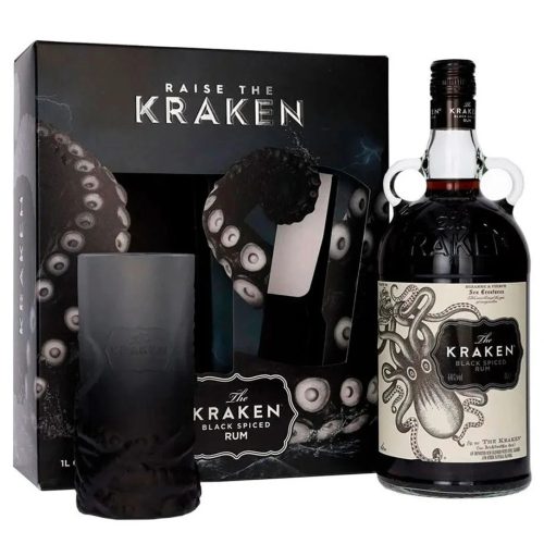 Kraken Black Spiced Rum 1l 40% DD + Pohár